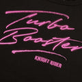 Black-Pink - Side - Knight Rider Womens-Ladies Turbo Neon Crop Sweatshirt