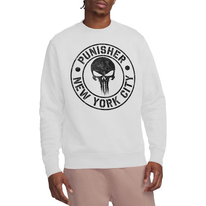 White - Side - The Punisher Unisex Adult NYC Logo Sweatshirt