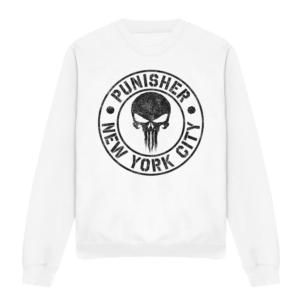 White - Front - The Punisher Unisex Adult NYC Logo Sweatshirt