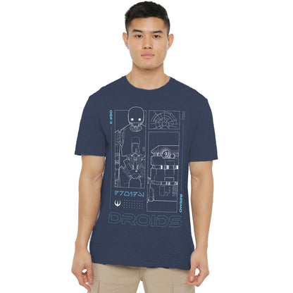 Heather Navy - Lifestyle - Star Wars: Andor Unisex Adult Droids T-Shirt