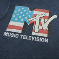 Vintage Navy - Side - MTV Mens Americana Acid Wash T-Shirt