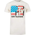 Natural - Front - MTV Mens Americana Acid Wash T-Shirt