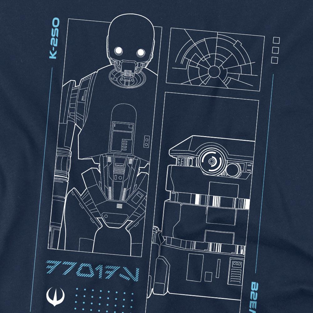 Navy - Side - Star Wars: Andor Mens Droids T-Shirt