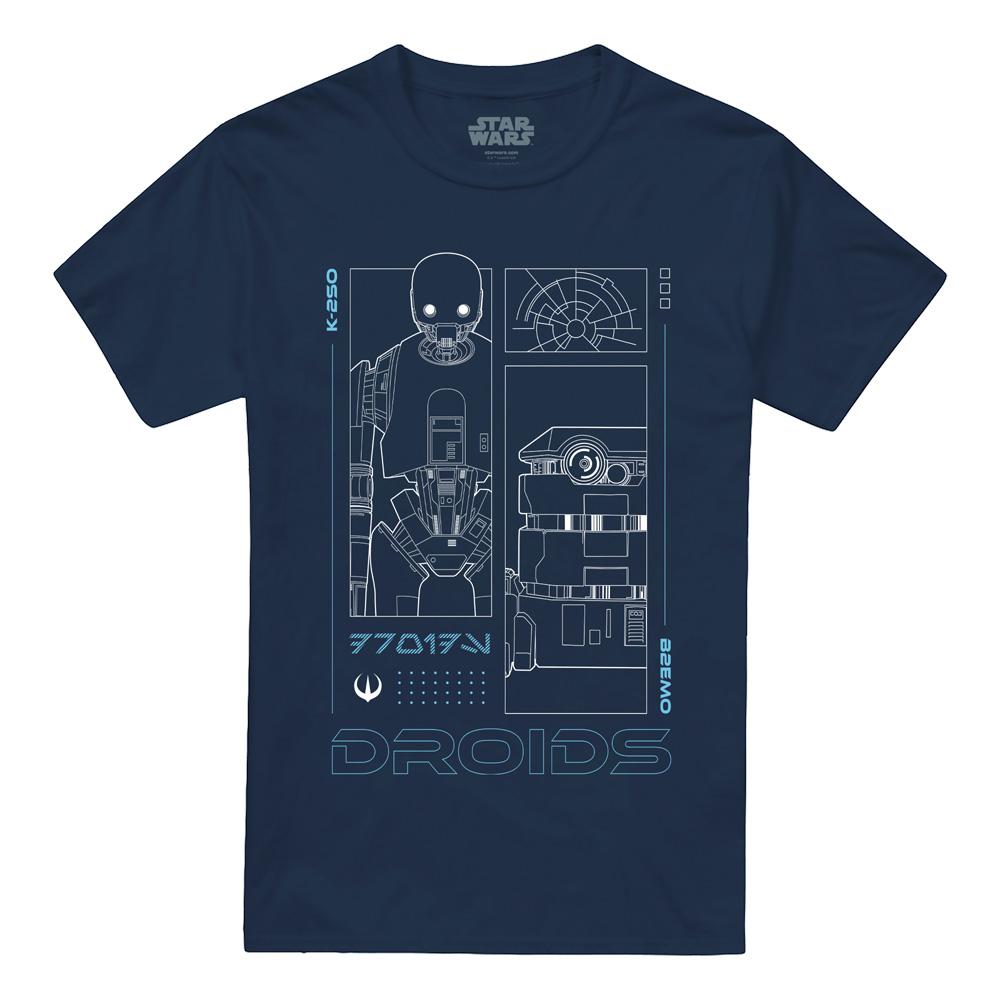Navy - Front - Star Wars: Andor Mens Droids T-Shirt