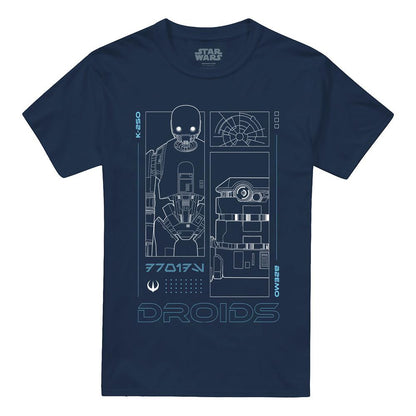 Navy - Front - Star Wars: Andor Mens Droids T-Shirt