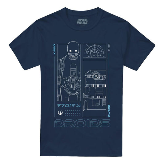 Navy - Front - Star Wars: Andor Mens Droids T-Shirt