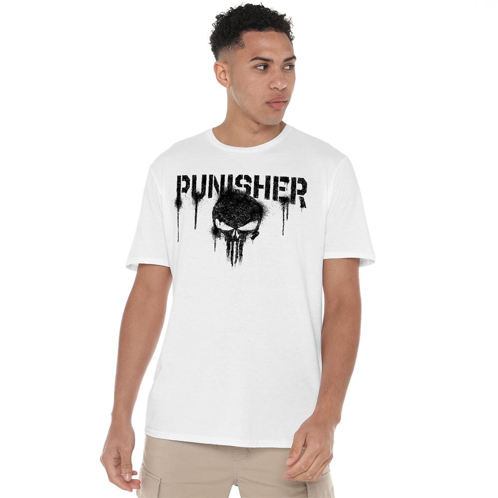 White - Lifestyle - The Punisher Mens Logo T-Shirt