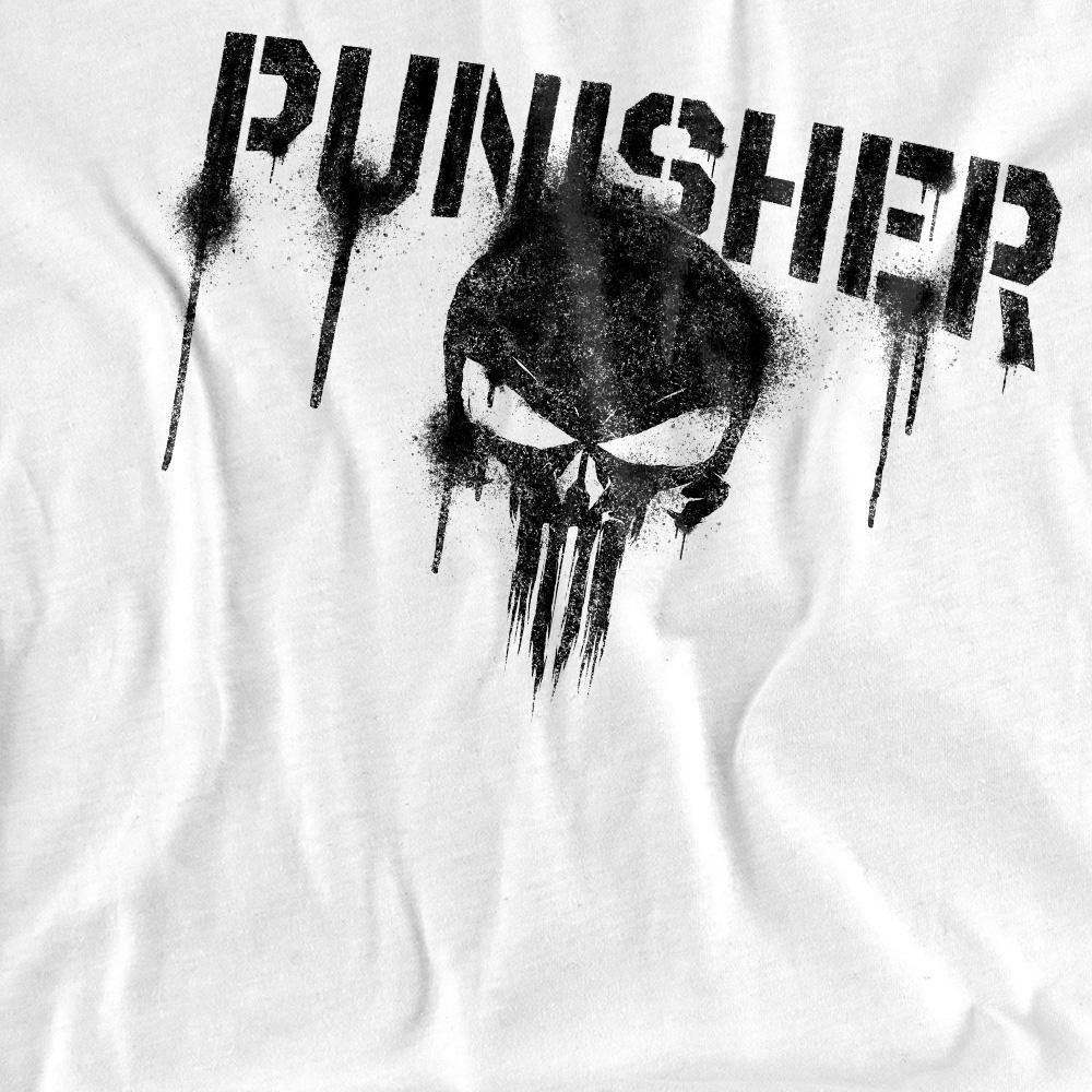 White - Side - The Punisher Mens Logo T-Shirt
