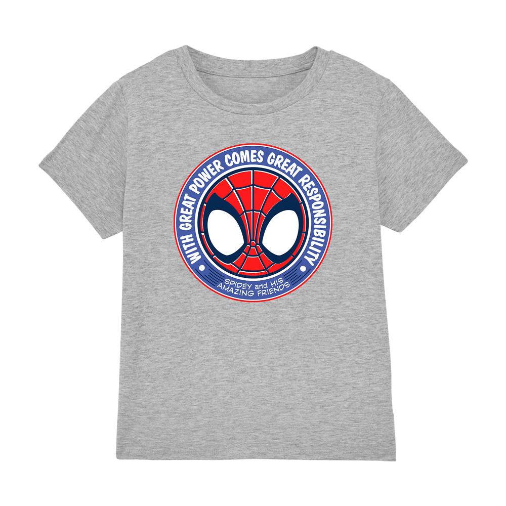 Sport Heather - Front - Spidey And His Amazing Friends Childrens-Kids Great Responsibility T-Shirt