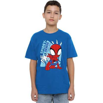 Royal Blue - Side - Spidey And His Amazing Friends Childrens-Kids Spidey Senses T-Shirt