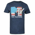Vintage Navy - Front - MTV Mens Americana Acid Wash T-Shirt