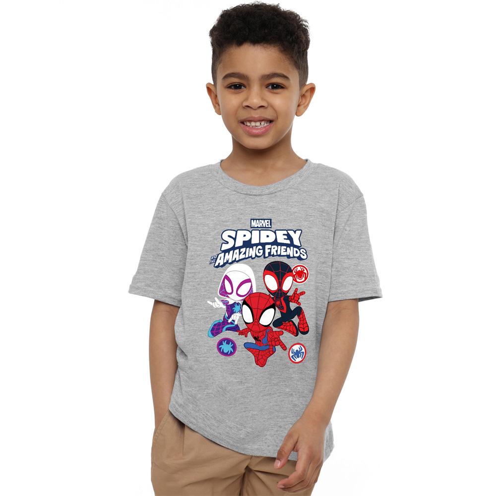 Sport Heather - Side - Spidey And His Amazing Friends Childrens-Kids Group Shot T-Shirt