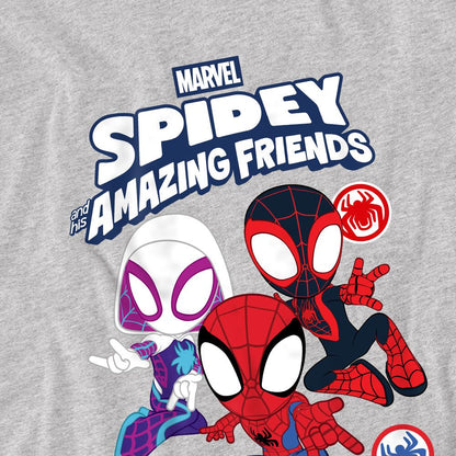 Sport Heather - Pack Shot - Spidey And His Amazing Friends Childrens-Kids Group Shot T-Shirt