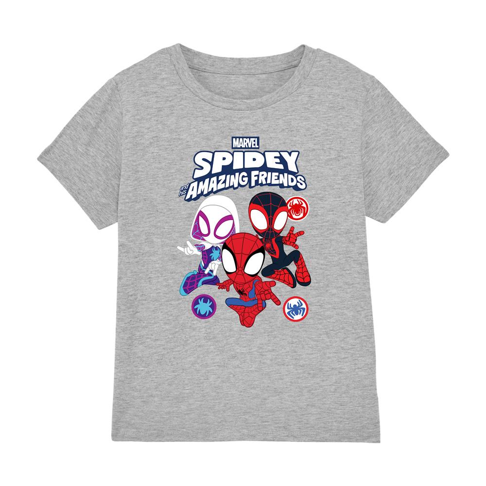 Sport Heather - Front - Spidey And His Amazing Friends Childrens-Kids Group Shot T-Shirt