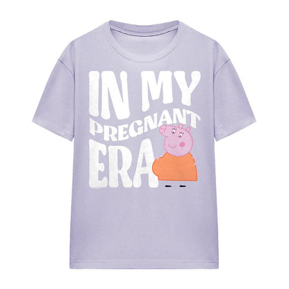 Soft Lavender - Front - Peppa Pig Unisex Adult Pregnant Era Mummy Pig T-Shirt