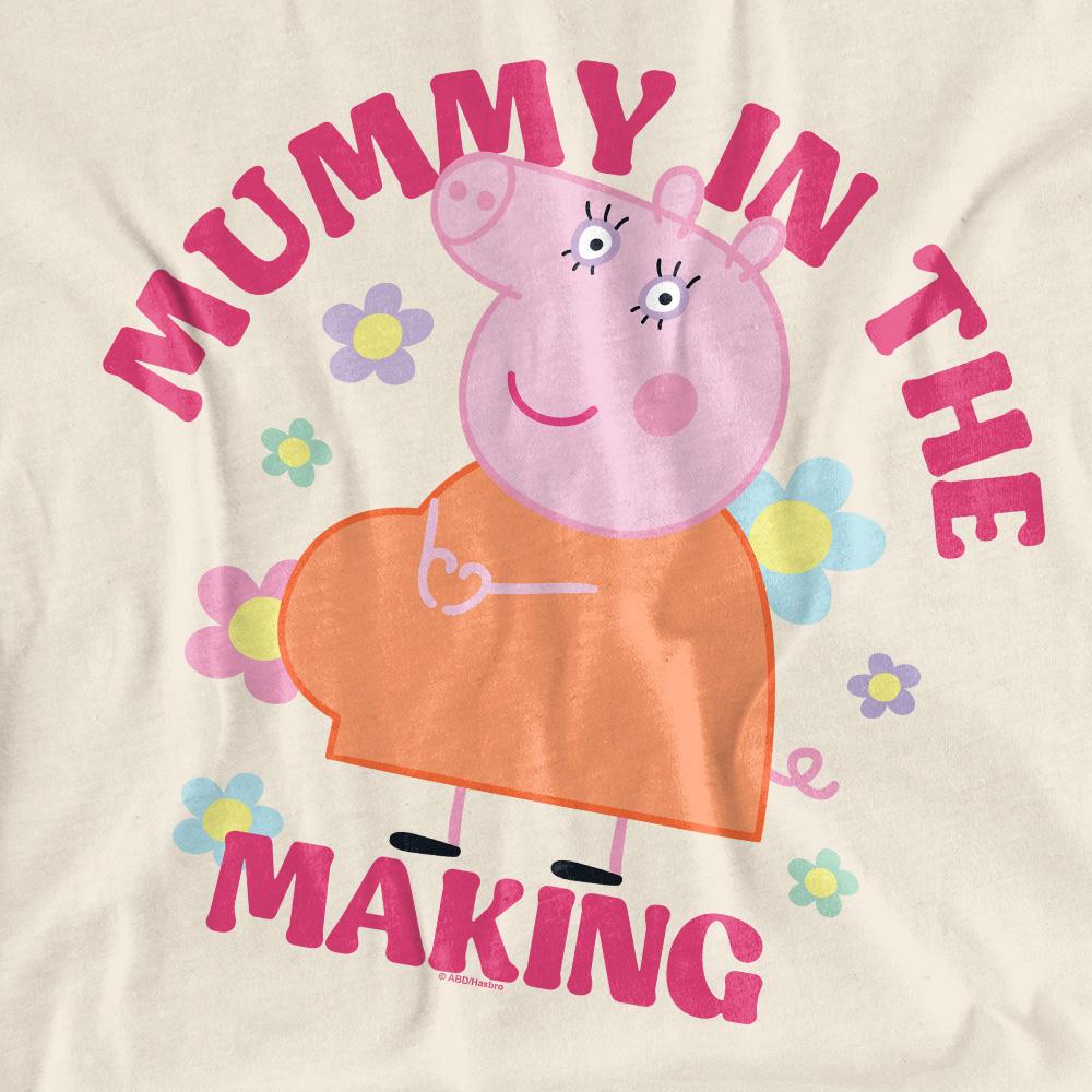 Natural - Side - Peppa Pig Unisex Adult Mummy In The Making Mummy Pig T-Shirt