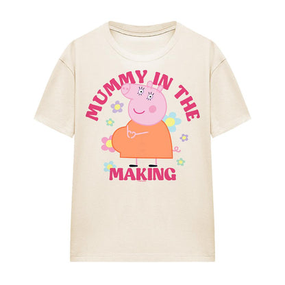 Natural - Front - Peppa Pig Unisex Adult Mummy In The Making Mummy Pig T-Shirt