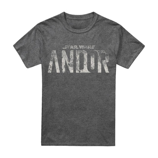 Vintage Black - Front - Star Wars: Andor Mens Distressed Logo T-Shirt