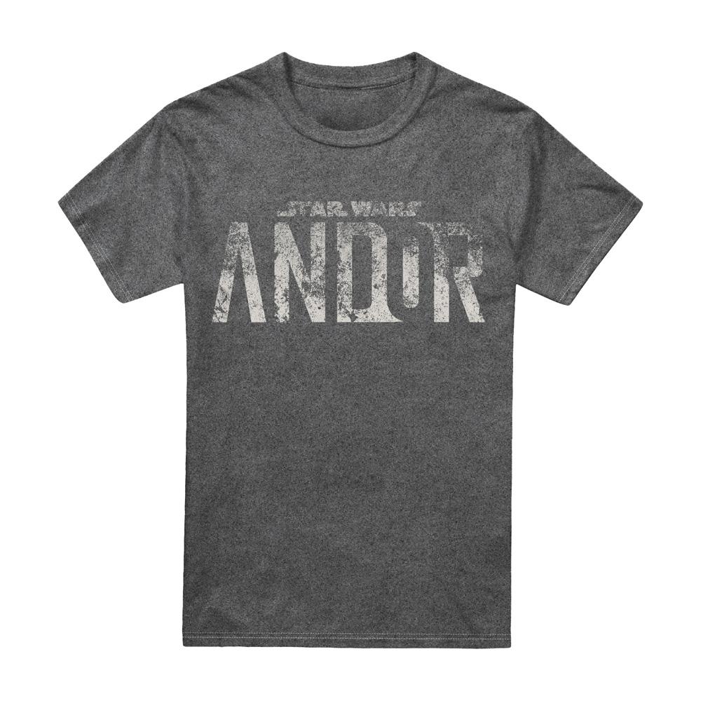 Vintage Black - Front - Star Wars: Andor Mens Distressed Logo T-Shirt