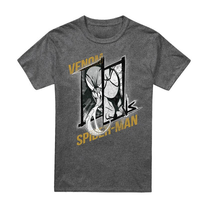Vintage Black - Front - Spider-Man Mens Vs Venom T-Shirt
