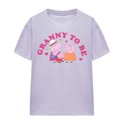 Soft Lavender - Front - Peppa Pig Unisex Adult Granny To Be Granny Pig T-Shirt