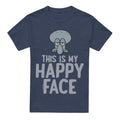 Navy - Front - SpongeBob SquarePants Unisex Adult Happy Face T-Shirt