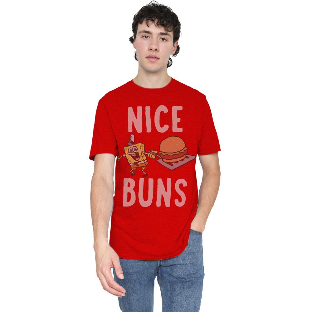 Red - Lifestyle - SpongeBob SquarePants Unisex Adult Nice Buns T-Shirt