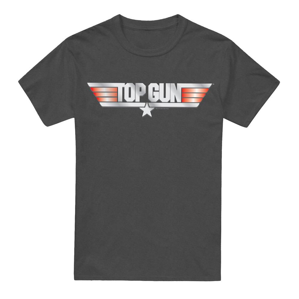 Charcoal - Front - Top Gun Unisex Adult Logo T-Shirt