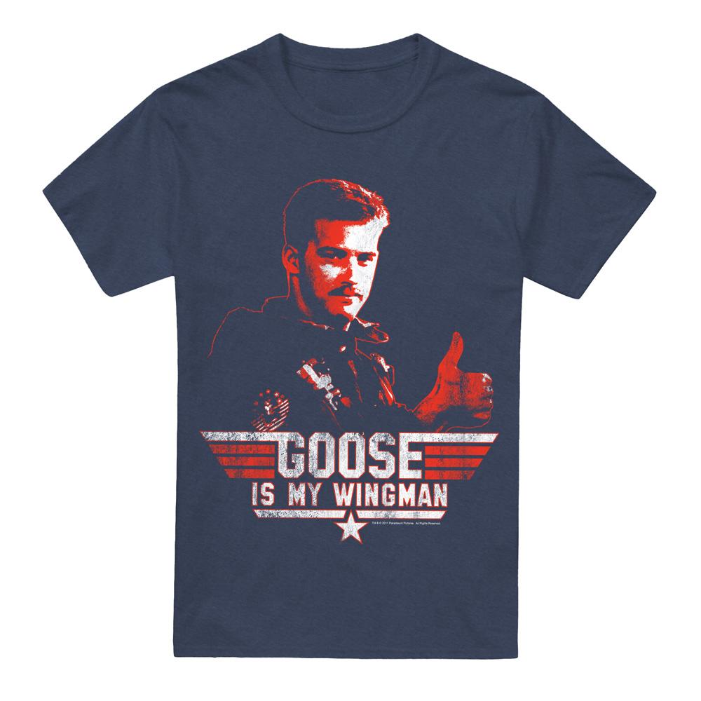 Navy - Front - Top Gun Unisex Adult Wingman Goose T-Shirt