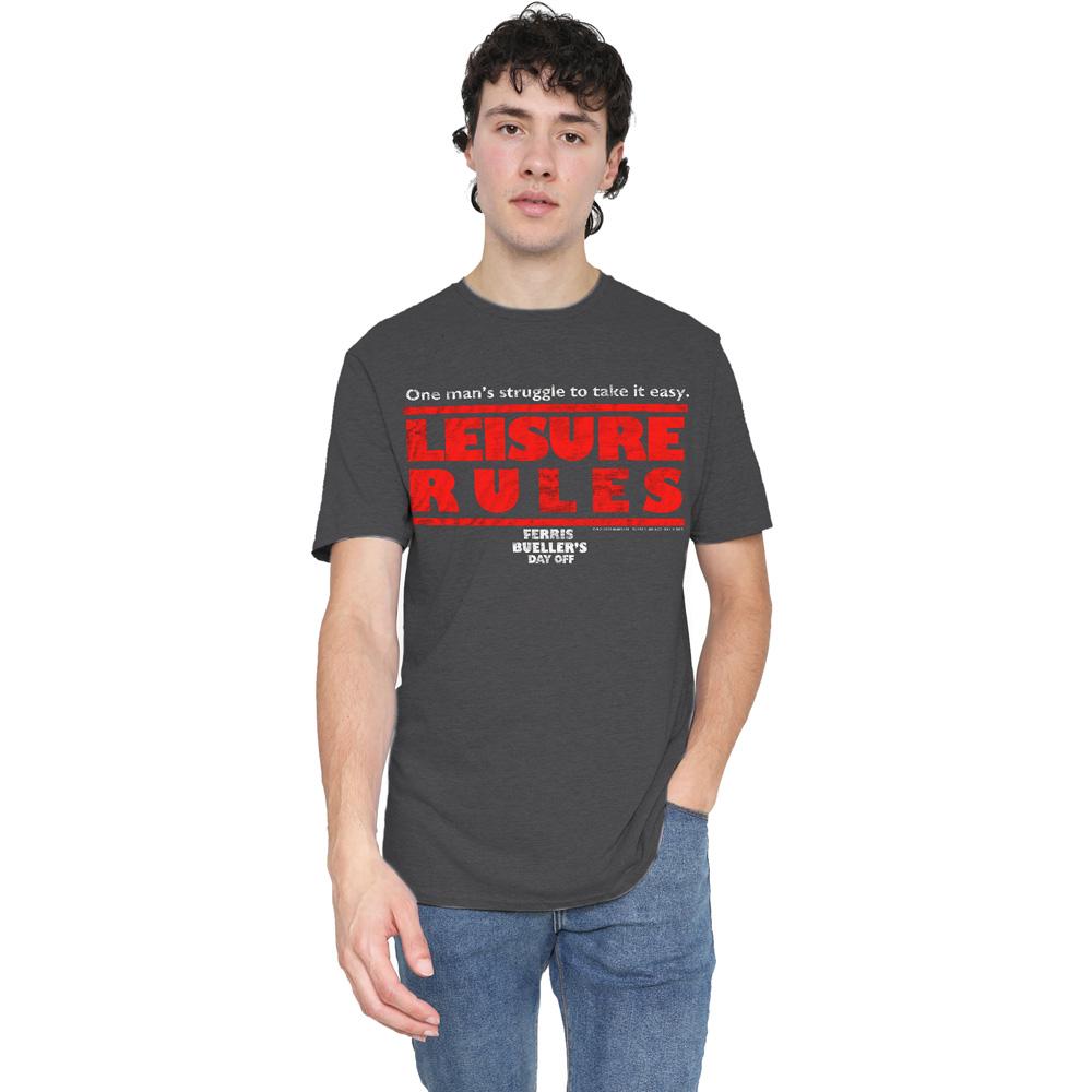 Charcoal - Lifestyle - Ferris Bueller´s Day Off Unisex Adult Leisure Rules T-Shirt