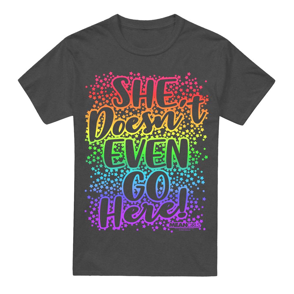 Charcoal - Front - Mean Girls Unisex Adult Doesn´t Go Here T-Shirt