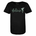 Black-Grey - Front - Tinkerbell Womens-Ladies Believe In Fairies T-Shirt