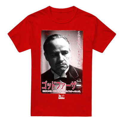 Red - Front - The Godfather Unisex Adult Don Vito Corleone Kanji T-Shirt