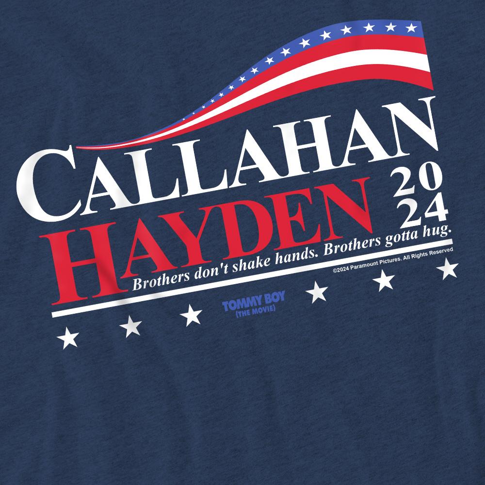 Navy - Pack Shot - Tommy Boy Unisex Adult Callahan And Hayden For President 2024 T-Shirt