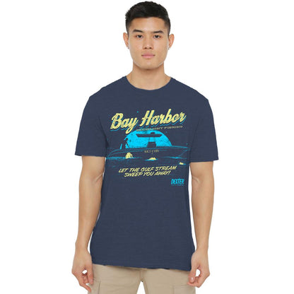 Navy - Side - Dexter Unisex Adult Moonlight Fishing T-Shirt