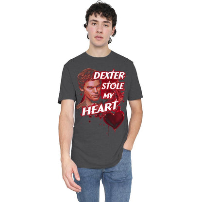 Charcoal - Lifestyle - Dexter Unisex Adult Bloody Heart T-Shirt