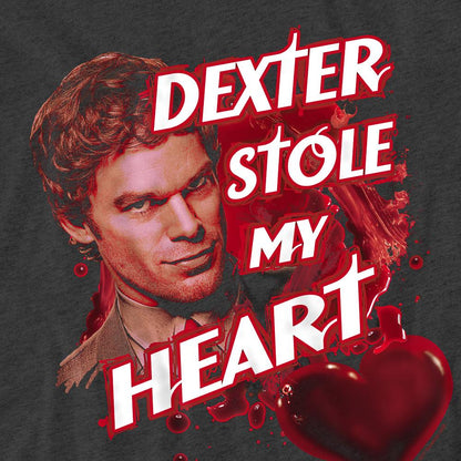 Charcoal - Pack Shot - Dexter Unisex Adult Bloody Heart T-Shirt