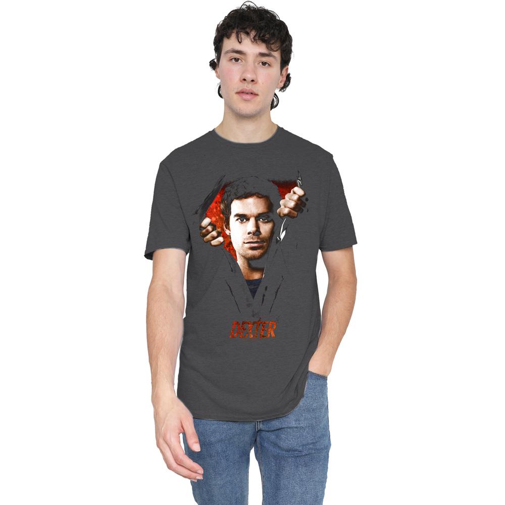 Charcoal - Side - Dexter Unisex Adult Body Bad T-Shirt