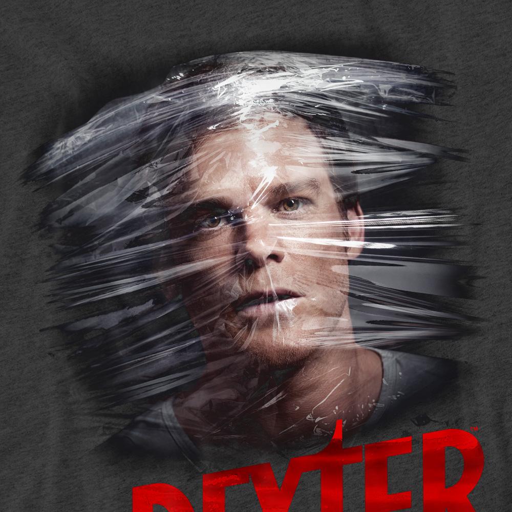 Charcoal - Pack Shot - Dexter Unisex Adult Plastic Wrap T-Shirt