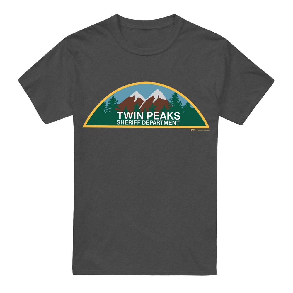 Charcoal - Front - Twin Peaks Unisex Adult Sheriff Department T-Shirt