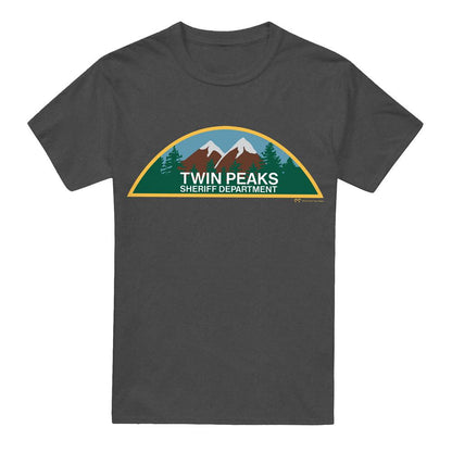 Charcoal - Front - Twin Peaks Unisex Adult Sheriff Department T-Shirt