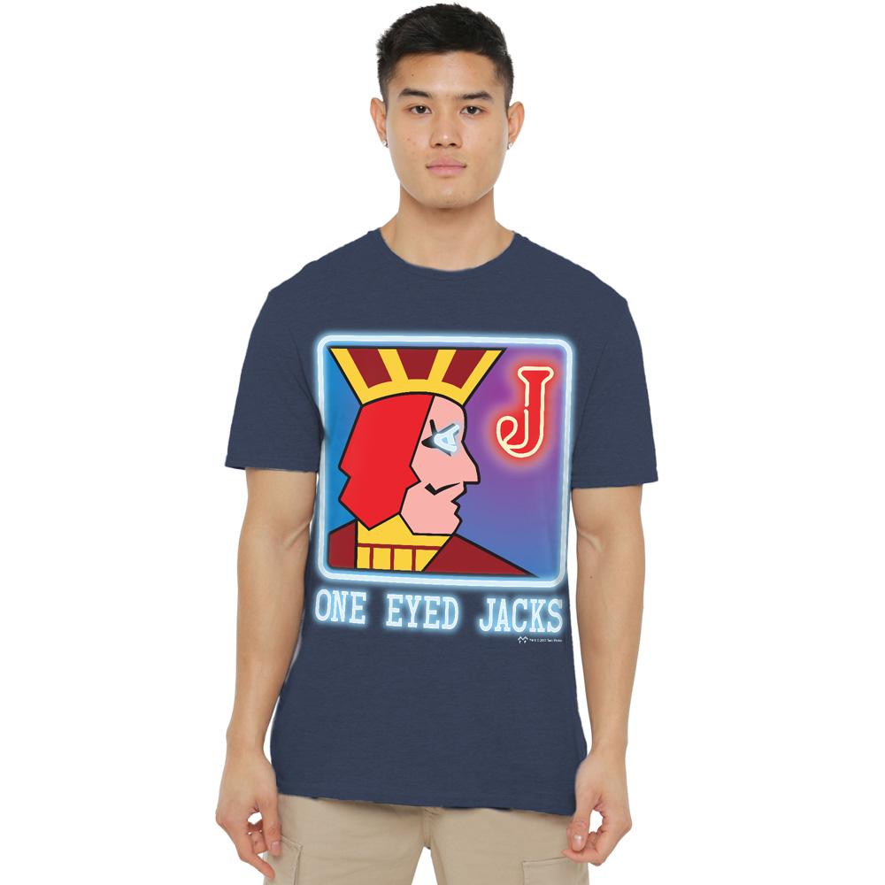 Navy - Side - Twin Peaks Unisex Adult One Eyed Jacks T-Shirt