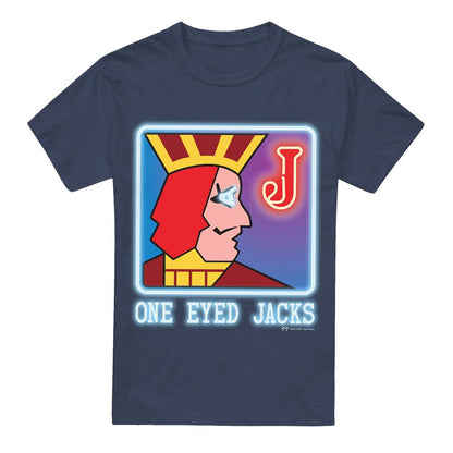 Navy - Front - Twin Peaks Unisex Adult One Eyed Jacks T-Shirt