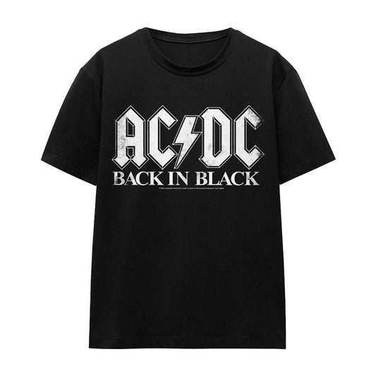 Black - Front - AC-DC Unisex Adult Back In Black T-Shirt