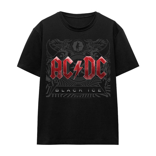 Black - Front - AC-DC Unisex Adult Black Ice T-Shirt
