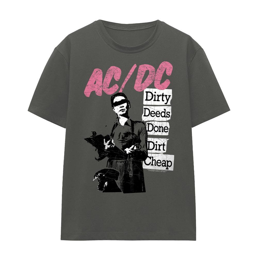 Charcoal - Front - AC-DC Unisex Adult Dirty Deeds T-Shirt