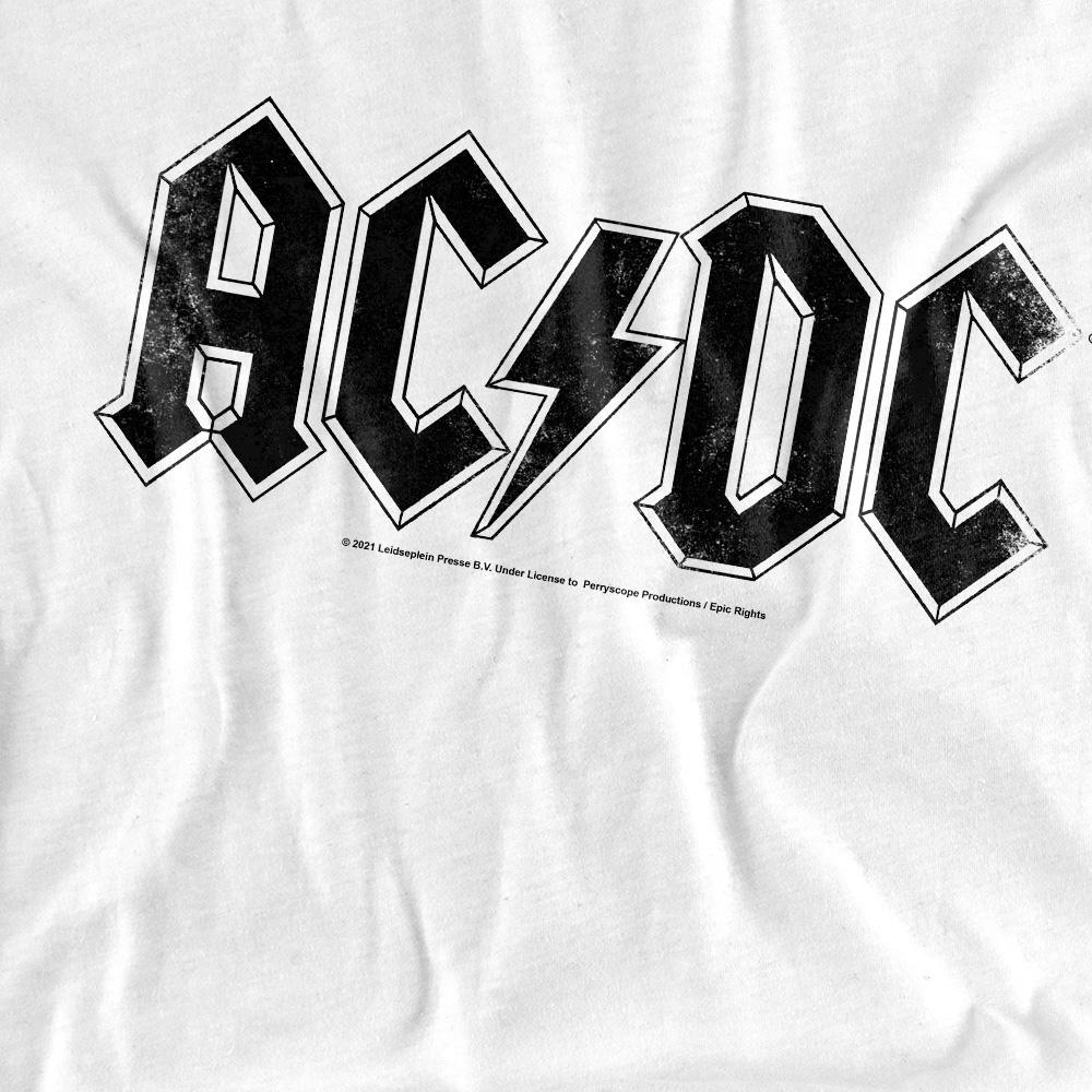 White - Pack Shot - AC-DC Unisex Adult Logo T-Shirt