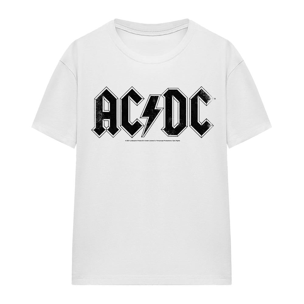 White - Front - AC-DC Unisex Adult Logo T-Shirt