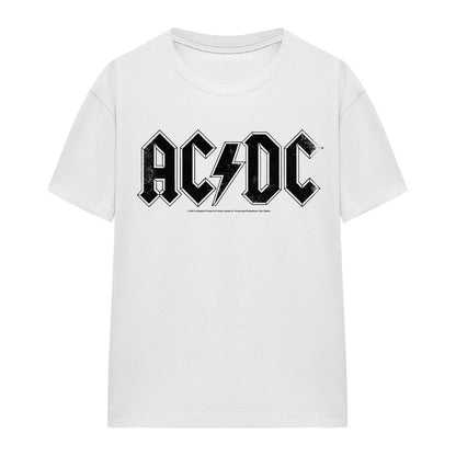 White - Front - AC-DC Unisex Adult Logo T-Shirt