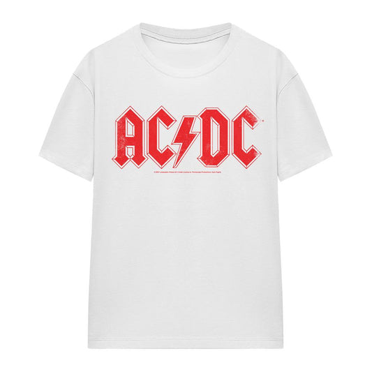 White - Front - AC-DC Unisex Adult Logo T-Shirt
